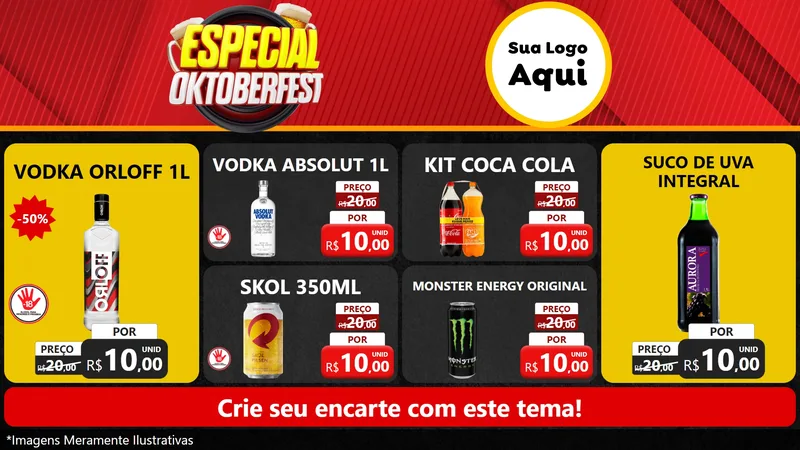 Modelo de TV para TV Horizontal com o tema Especial Oktoberfest para Distribuidora de bebidas