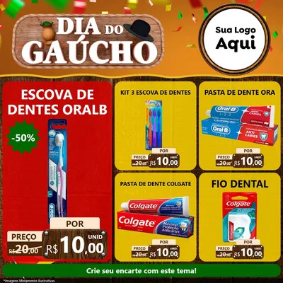 Modelo de Rede Social para Feed Facebook com o tema Dia do Gaúcho para Higiene Pessoal