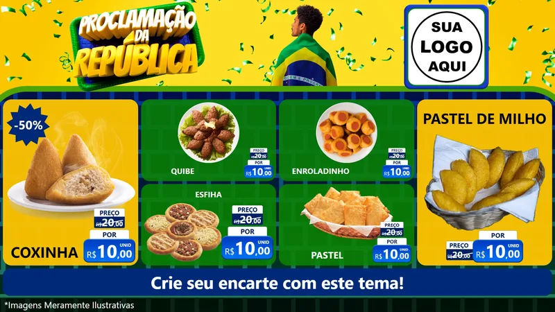 Modelo de TV para TV Horizontal com o tema Proclamação da República para Salgadaria