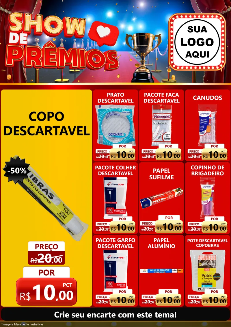 Modelo de Encarte para Encarte A4 Vertical com o tema Show de Prêmios para Embalagens