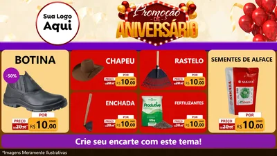 Modelo de TV para TV Horizontal com o tema Promoção de Aniversário para Agropecuária