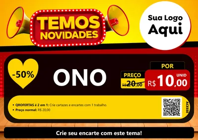Modelo de Cartaz para Cartaz A4 Horizontal com o tema Temos Novidades para Óticas