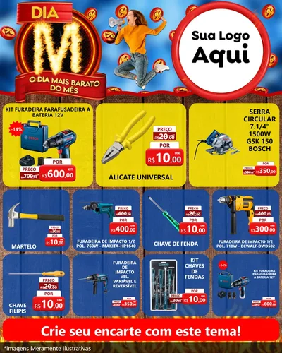 Modelo de Rede Social para Feed Instagram com o tema Dia M - O Dia Mais Barato Do Mês para Maquinas e Ferramentas