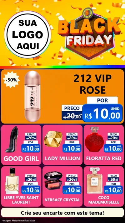 Modelo de Rede Social para Stories com o tema Black Friday para Perfumes