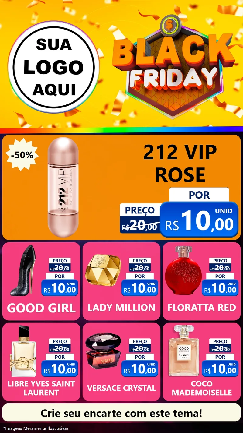 Modelo de Rede Social para Stories com o tema Black Friday para Perfumes