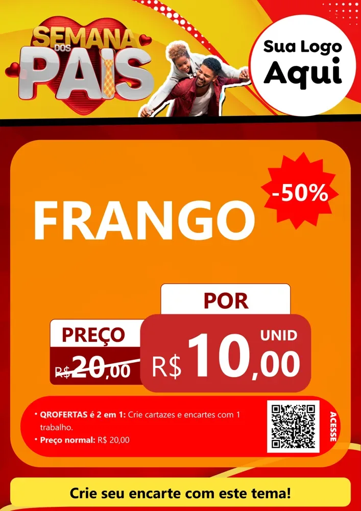 Modelo de Cartaz para Cartaz A4 Vertical com o tema Semana Dos Pais para Assados
