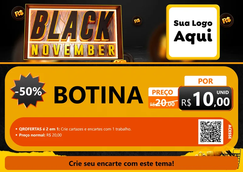Modelo de Cartaz para Cartaz A4 Horizontal com o tema Black November para Agropecuária