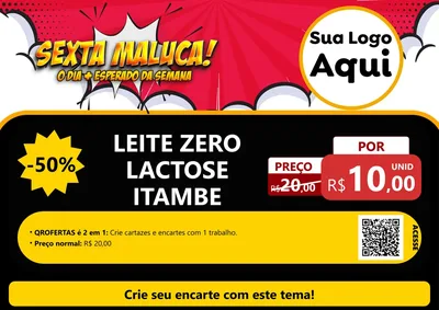 Modelo de Cartaz para Cartaz A4 Horizontal com o tema Sexta Maluca! para Frios e Laticínios