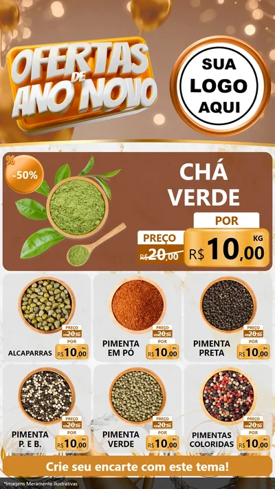 Modelo de Rede Social para Stories com o tema Ofertas de Ano Novo para Produtos Naturais