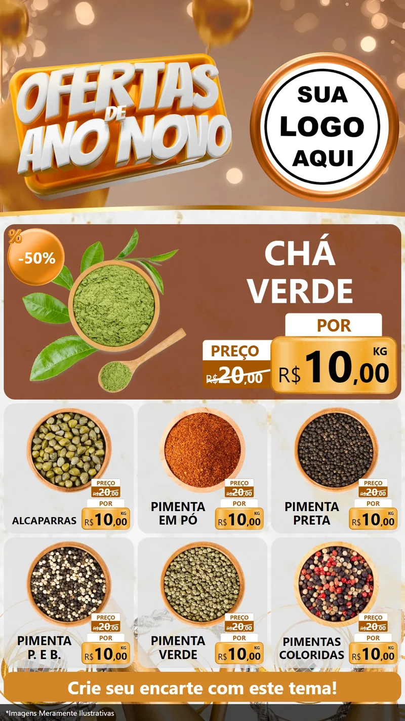 Modelo de Rede Social para Stories com o tema Ofertas de Ano Novo para Produtos Naturais