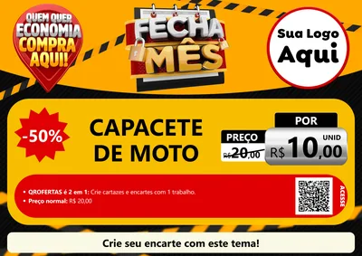 Modelo de Cartaz para Cartaz A4 Horizontal com o tema Fecha Mês para Moto peças