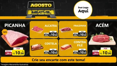 Modelo de TV para TV Horizontal com o tema Agosto Imbatível para Açougue
