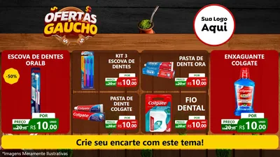 Modelo de TV para TV Horizontal com o tema Ofertas Dia do Gaúcho para Higiene Pessoal