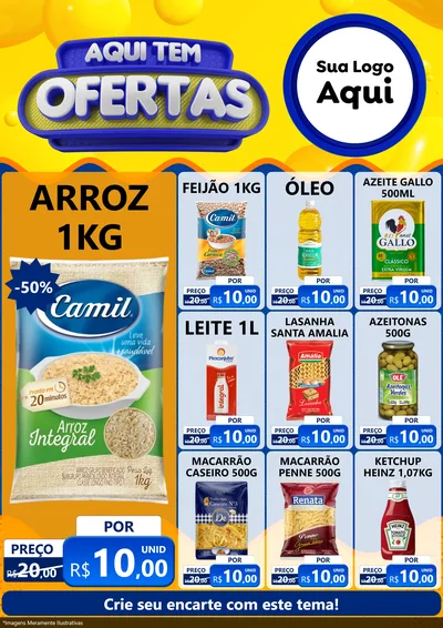 Modelo de Encarte para Encarte A4 Vertical com o tema Aqui Tem Ofertas para Supermercado