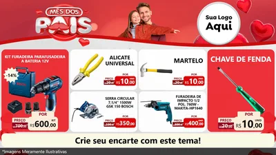 Modelo de TV para TV Horizontal com o tema Mês dos Pais para Maquinas e Ferramentas