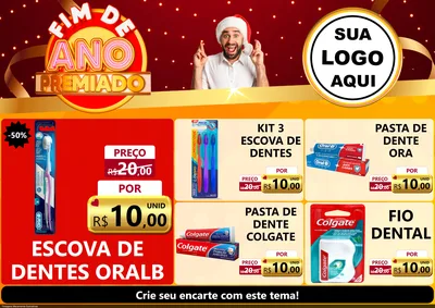 Modelo de Encarte para Encarte A4 Horizontal com o tema Fim de Ano Premiado para Higiene Pessoal