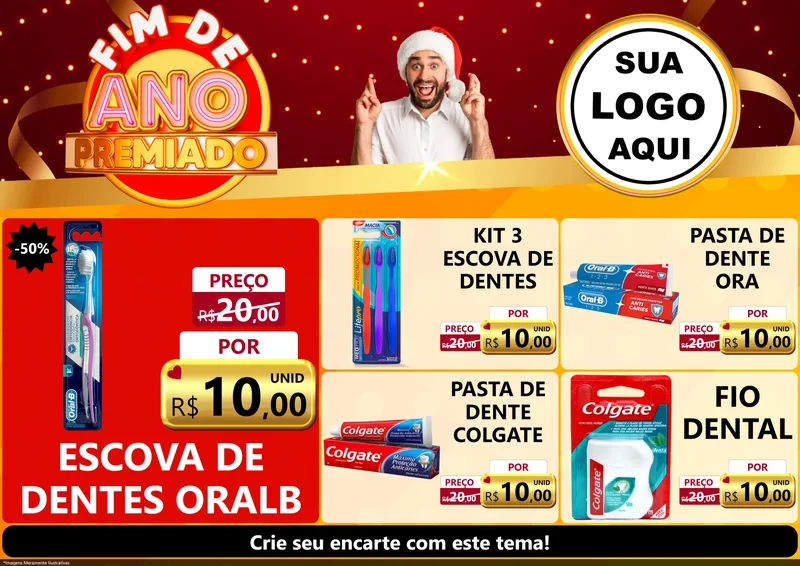 Modelo de Encarte para Encarte A4 Horizontal com o tema Fim de Ano Premiado para Higiene Pessoal