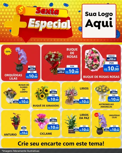 Modelo de Rede Social para Feed Instagram com o tema Sexta Mais Especial para Floricultura e jardim