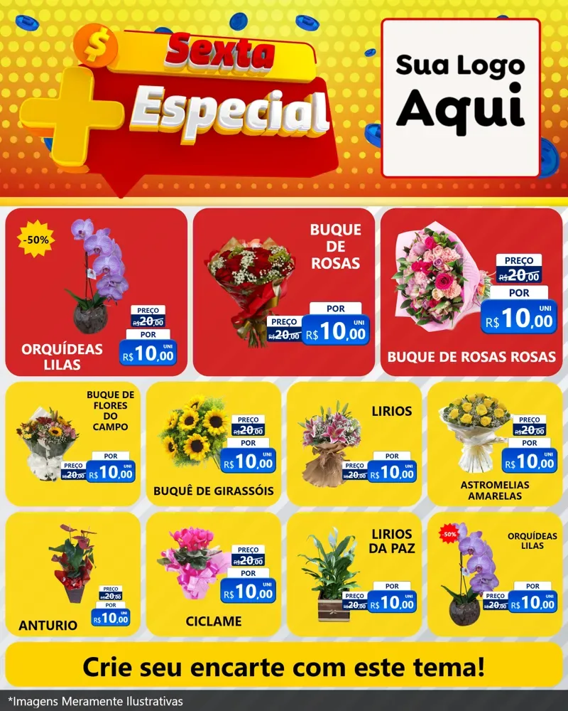 Modelo de Rede Social para Feed Instagram com o tema Sexta Mais Especial para Floricultura e jardim
