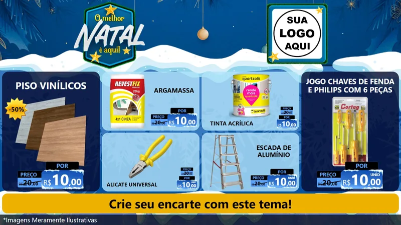 Modelo de TV para TV Horizontal com o tema O Melhor Natal É Aqui! para Material para Construção