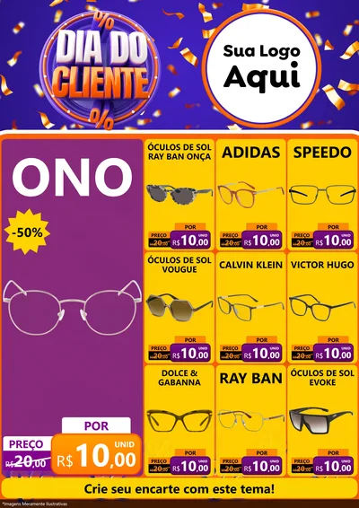 Modelo de Encarte para Encarte A4 Vertical com o tema Dia do Cliente para Óticas