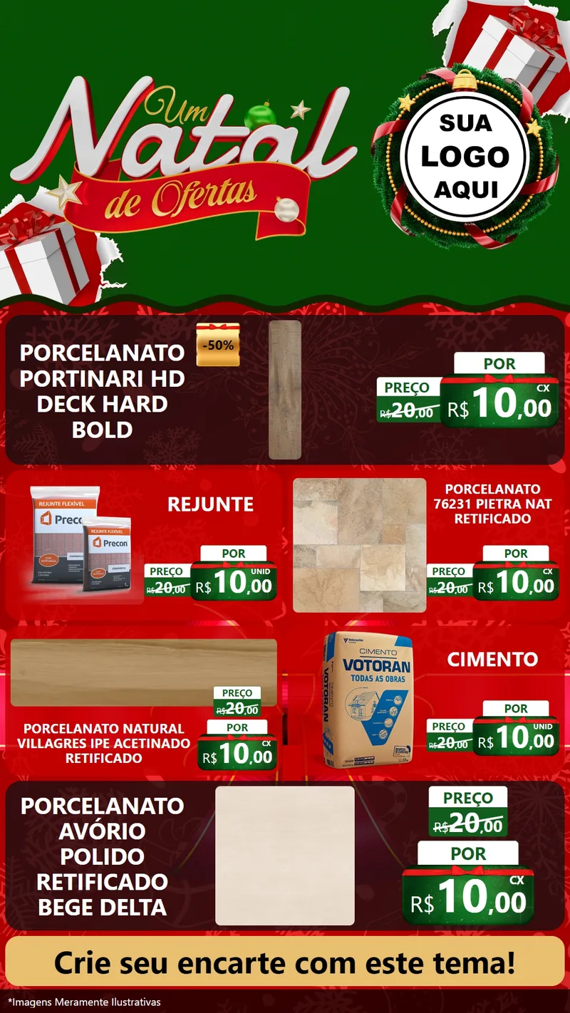 Modelo de TV para TV Vertical com o tema Um Natal de Ofertas para Pisos e revestimentos