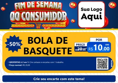 Modelo de Cartaz para Cartaz A4 Horizontal com o tema Fim de Semana do Consumidor para Artigos Esportivos
