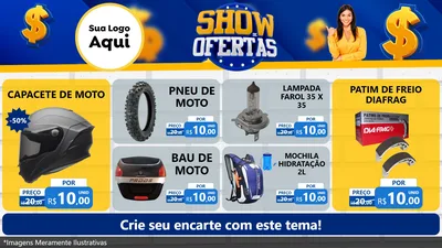 Modelo de TV para TV Horizontal com o tema Show de Ofertas para Moto peças