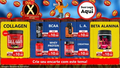 Modelo de TV para TV Horizontal com o tema Dia X - O Dia Mais Barato Do Mês para Suplementos alimentares
