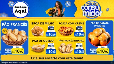 Modelo de TV para TV Horizontal com o tema Mês do Consumidor para Padaria