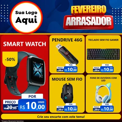 Modelo de Rede Social para Feed Facebook com o tema Fevereiro Arrasador para Informática