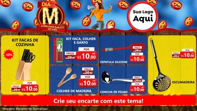 Modelo de TV para TV Horizontal com o tema Dia M - O Dia Mais Barato Do Mês para Utilidades Domésticas