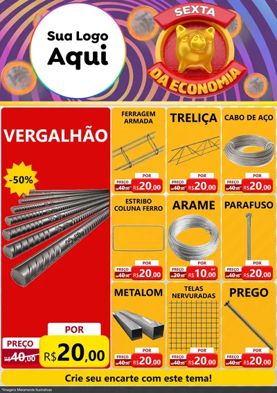 Modelo de Encarte para Encarte A4 Vertical com o tema Sexta da Economia para Ferragens