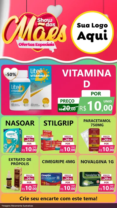Modelo de Rede Social para Stories com o tema Show das Mães - Ofertas Especiais para Farmácia
