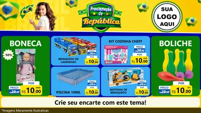 Modelo de TV para TV Horizontal com o tema Proclamação da República para Brinquedos