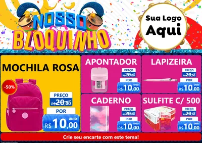 Modelo de Encarte para Encarte A4 Horizontal com o tema Nosso Bloquinho para Papelaria