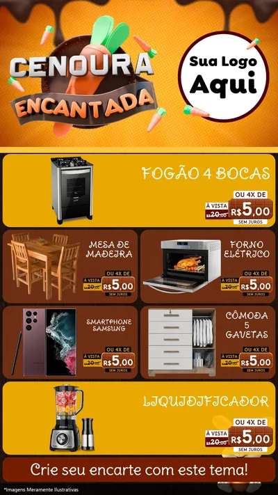 Modelo de TV para TV Vertical com o tema Cenoura Encantada - Páscoa para Móveis e Eletro