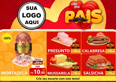 Modelo de Encarte para Encarte A4 Horizontal com o tema Mês Dos Pais para Frios e Laticínios