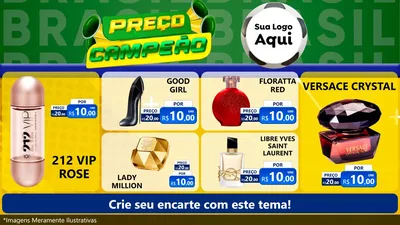 Modelo de TV para TV Horizontal com o tema Preço Campeão - Copa para Perfumes