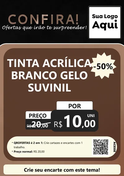 Modelo de Cartaz para Cartaz A4 Vertical com o tema Confira! Ofertas que irão te surpreender! para Tintas e Ferramentas