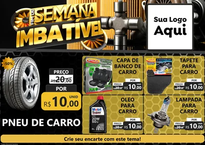Modelo de Encarte para Encarte A4 Horizontal com o tema Fim de Semana Imbatível para Auto peças