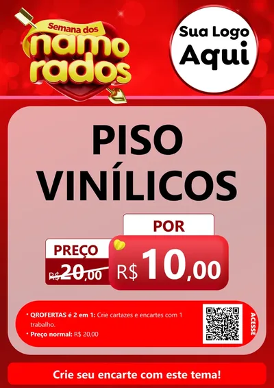 Modelo de Cartaz para Cartaz A4 Vertical com o tema Semana dos namorados para Material para Construção