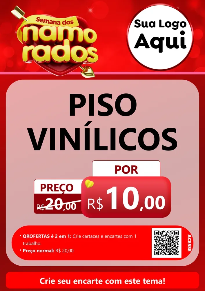 Modelo de Cartaz para Cartaz A4 Vertical com o tema Semana dos namorados para Material para Construção