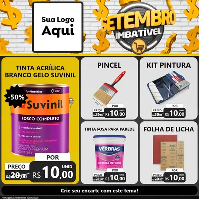 Modelo de Rede Social para Feed Facebook com o tema Setembro Imbatível para Tintas e Ferramentas
