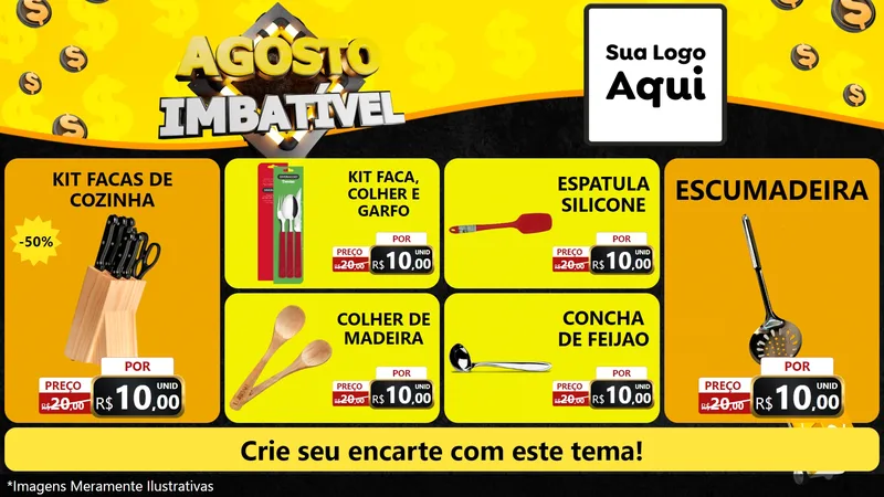 Modelo de TV para TV Horizontal com o tema Agosto Imbatível para Utilidades Domésticas