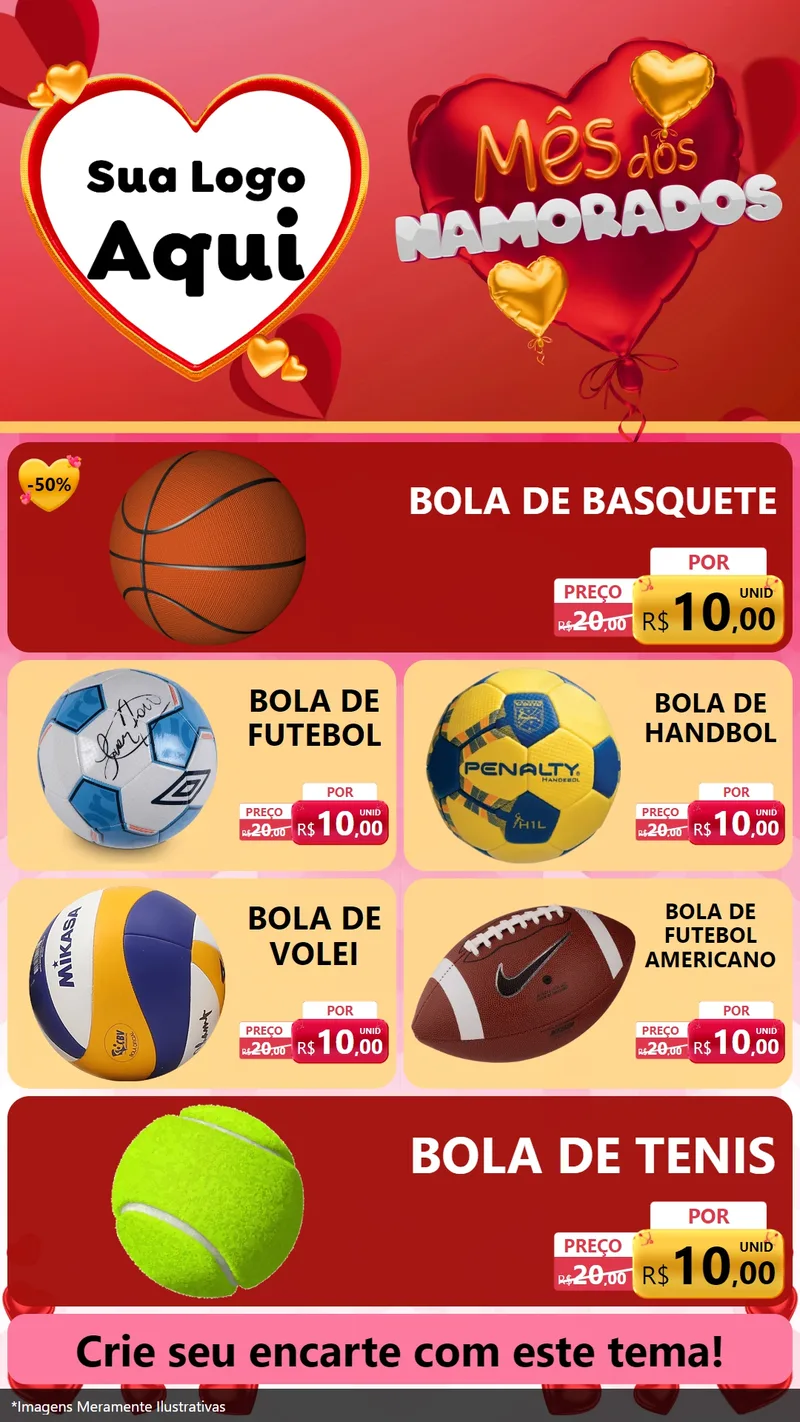Modelo de TV para TV Vertical com o tema Mês dos Namorados para Artigos Esportivos