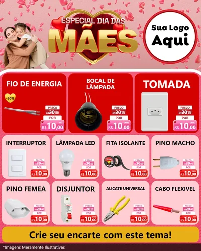 Modelo de Rede Social para Feed Instagram com o tema Especial Dia Das Mães para Materiais Elétricos