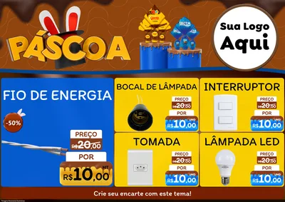 Modelo de Encarte para Encarte A4 Horizontal com o tema Páscoa para Materiais Elétricos