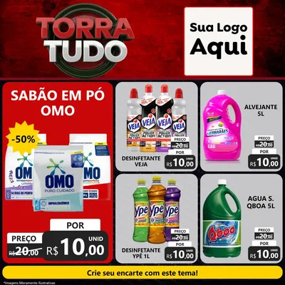 Modelo de Rede Social para Feed Facebook com o tema Torra Tudo para Produtos de Limpeza