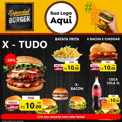Modelo de Rede Social para Feed Facebook com o tema Especial Hambúrguer para Hamburgueria